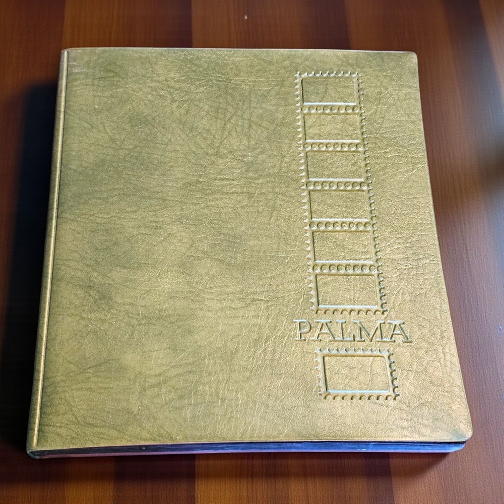 Vintage Green Palma Stamp Album 9 Cardboad Pages Hingless Stock Book Empty
