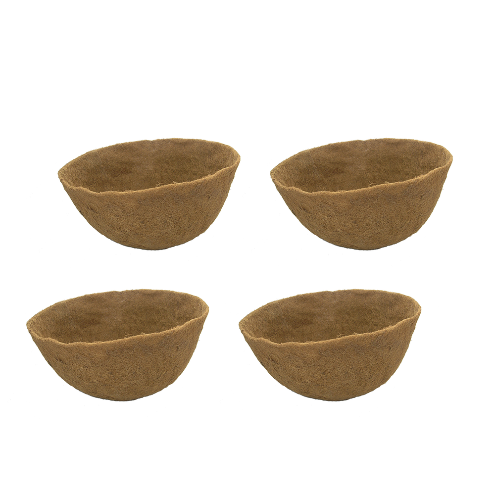 22" x 12" Molded Coco Liner for Bellus & Flat Bottom Hanging Baskets 4 Pack