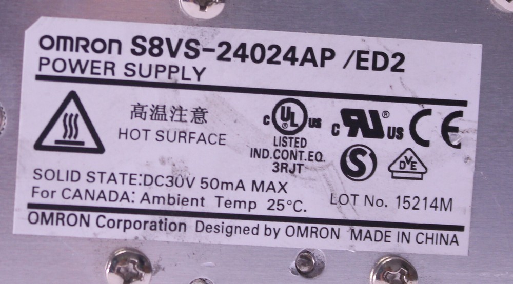 Omron S8VS-24024AP/ ED2 Power Supply Solid State: DC30v 50mA max.