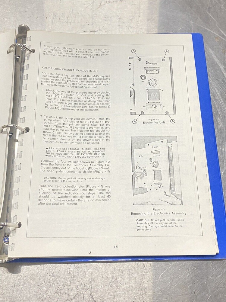 Waters M-45 Solvent Delivery System - Users Guide / Instructions Manual