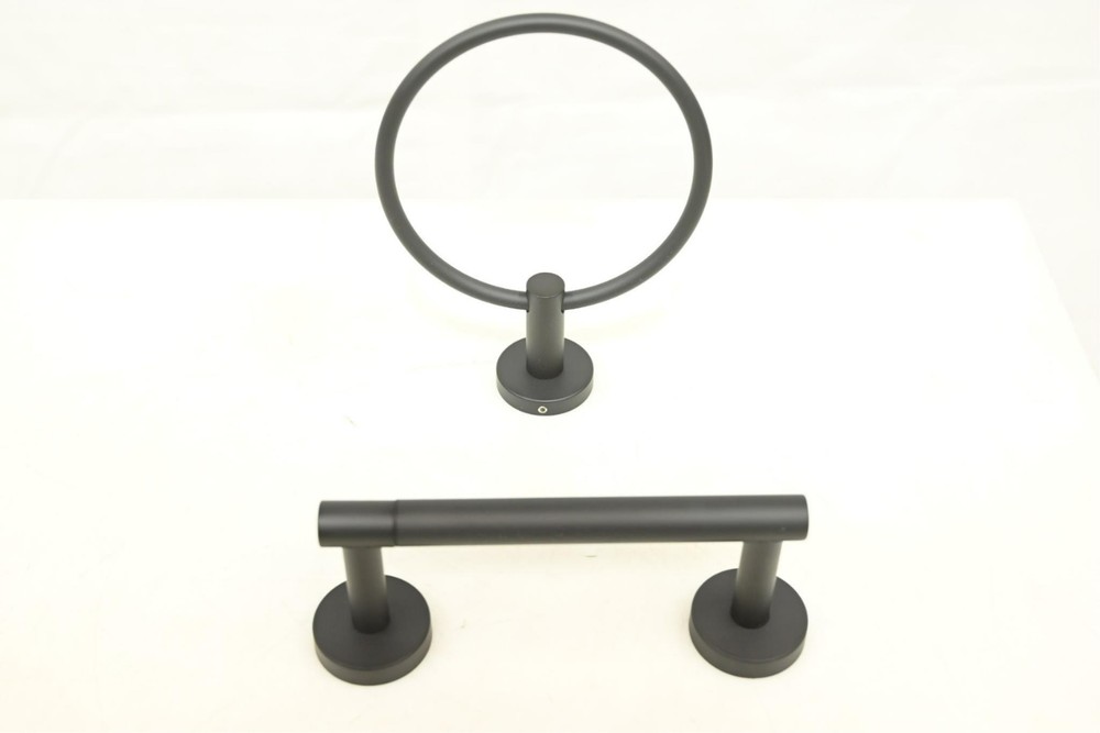 BWE A-91079-2-B 2-Piece Bath Hardware Set, Matte Black