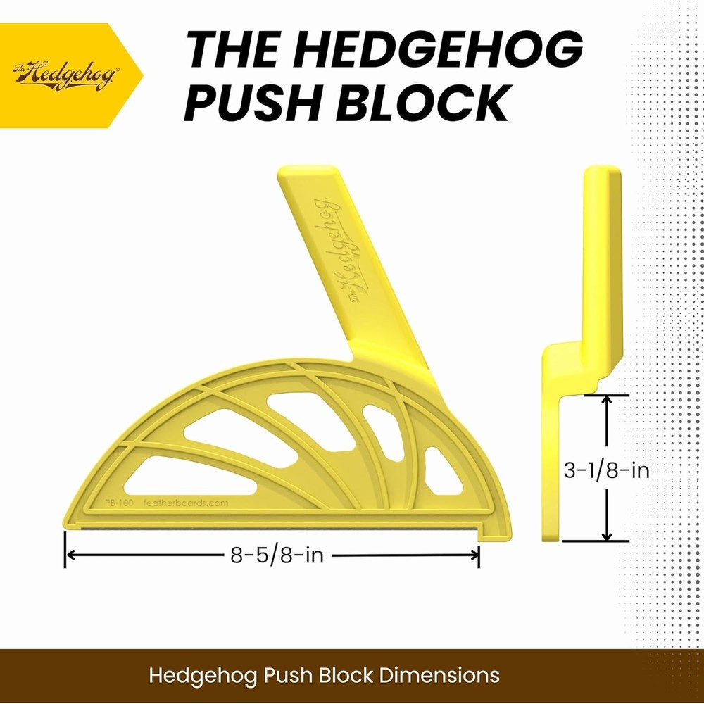 The Hedgehog Push Block for Table Saws, Router Tables, and Jointers - Offset Han