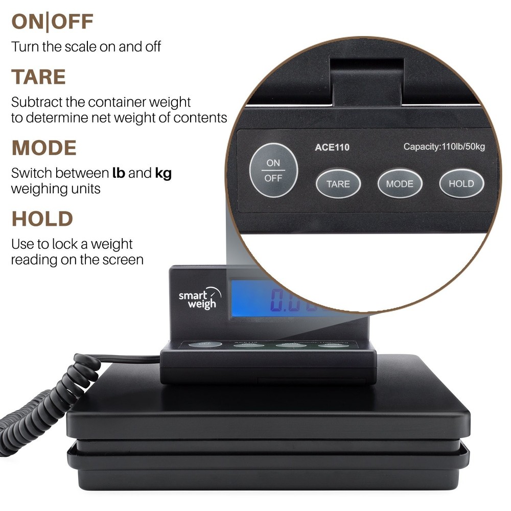 Accurate 110lb Shipping Scale, Separate Wall-Mount Screen