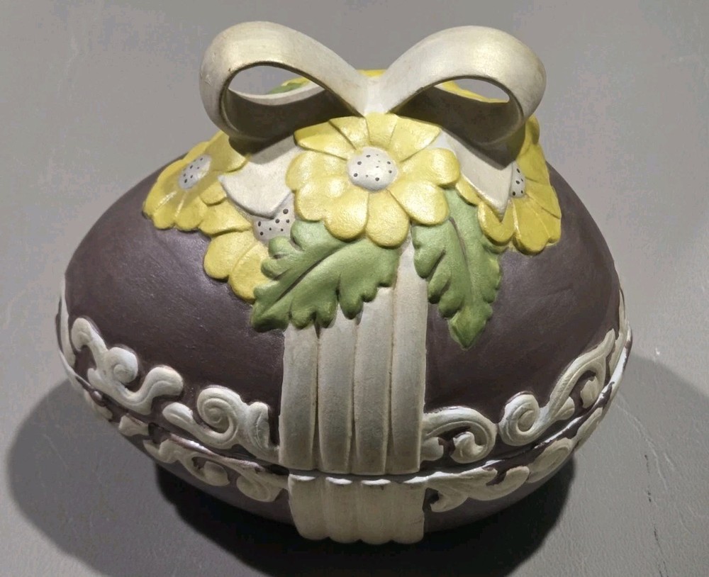 Vintage Ceramic Hand Painted Easter Egg Candy/Trinket Dish