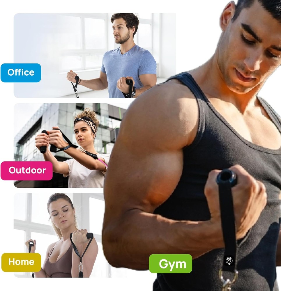 Resistance Band Set 150 LBS Stackable Workout Bands Strength Training Yoga