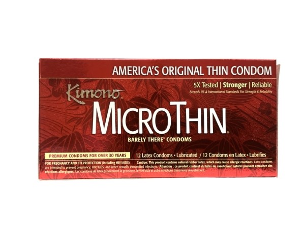 Kimono MicroThin Condoms - 12 count Lubricated
