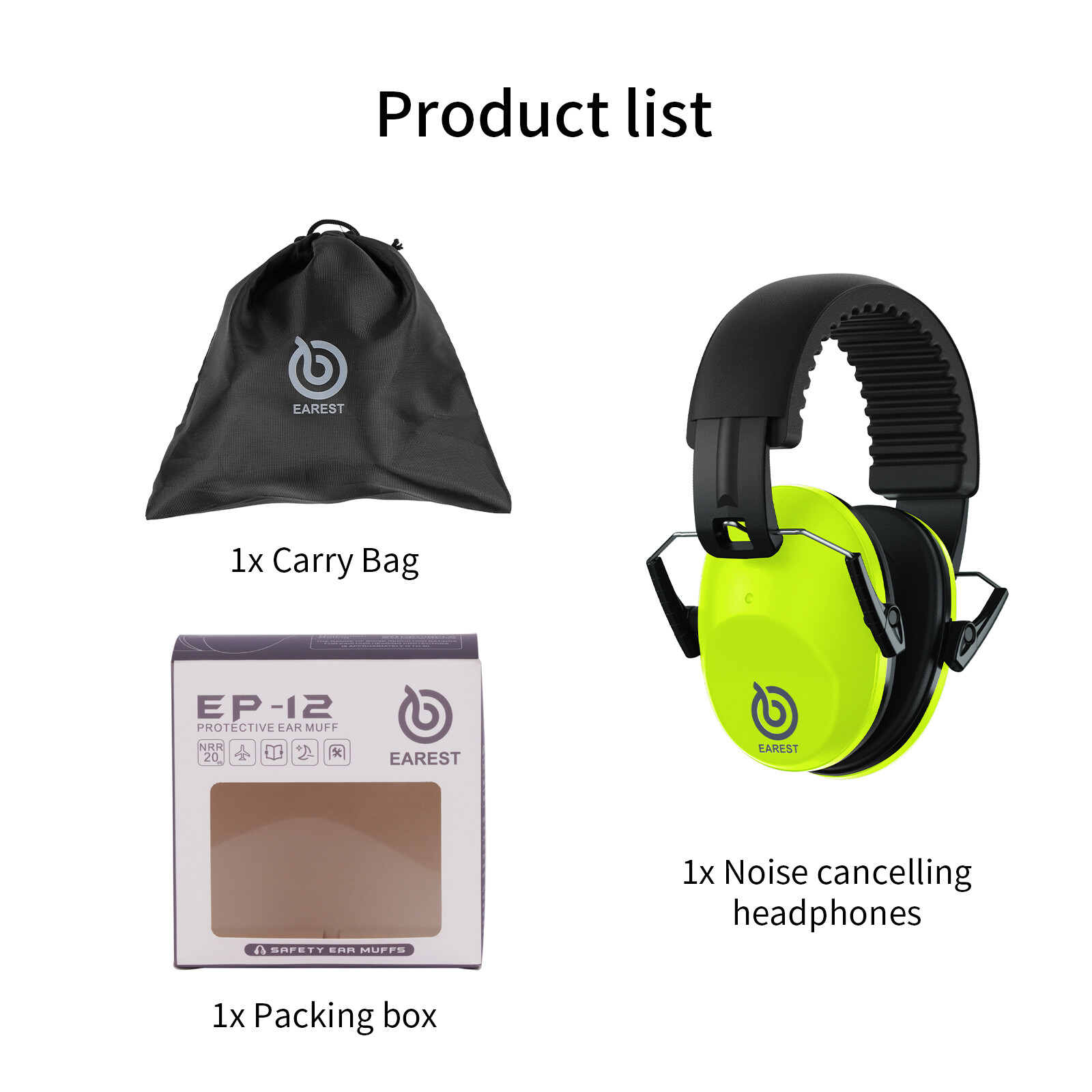 EAREST Protection Ear Muffs Hearing Noise Reduction For Gun Shooting Range