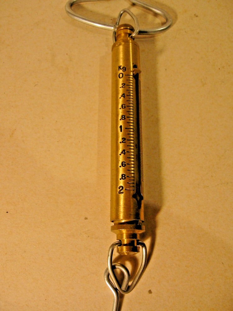 Chatillon Fish /Pull Scale, 4lbs max, Brass body, lbs / Kg, Model: IN-4