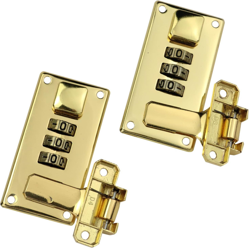 2Pcs Luggage Combination Lock, Toolbox Hasp with Combination Lock, 3 Digit Passw
