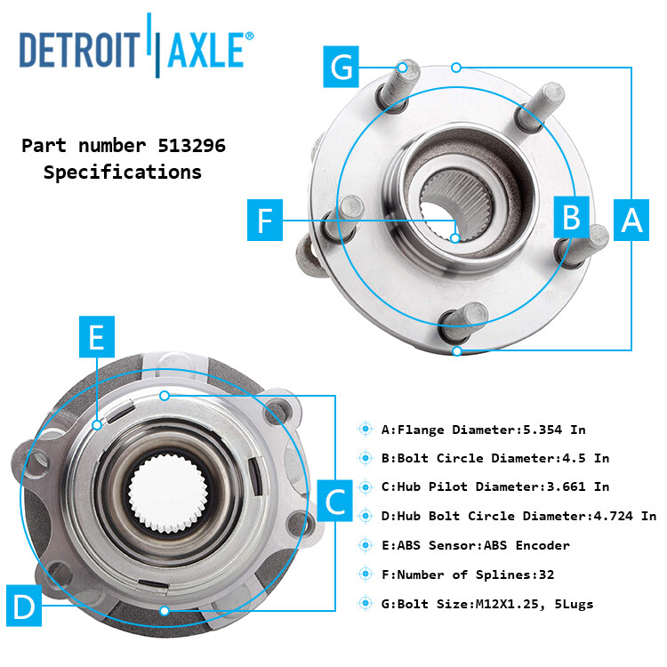 Front Wheel Bearings Hubs for Nissan Altima Maxima Murano Pathfinder JX35 QX60