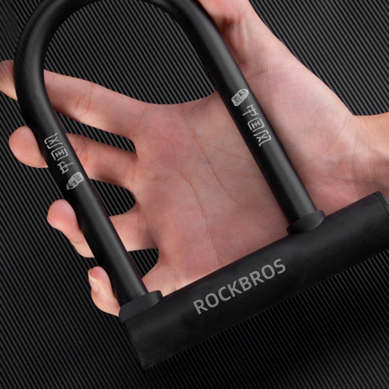 ROCKBROS Bike U Lock,13mm Steel Carbon Bicycle Lock w/Bracket 2 Keys Anti Theft