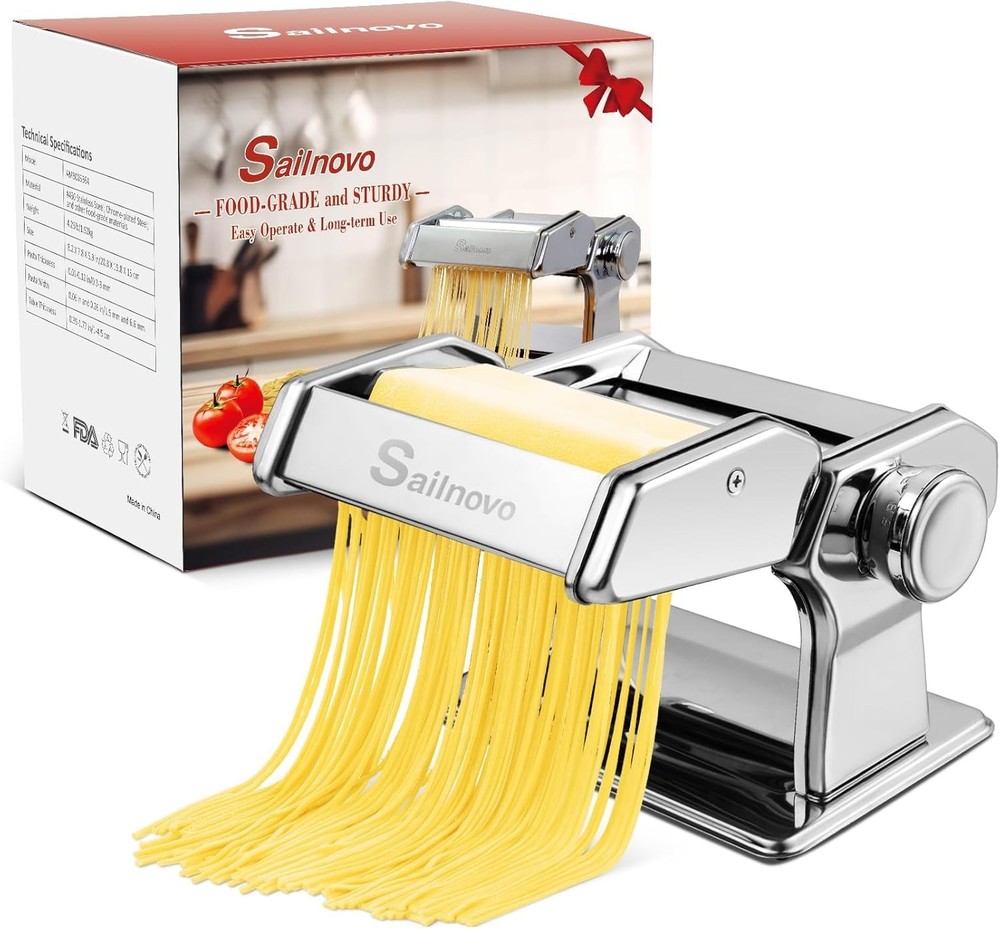 Pasta Maker Machine, 180 Roller Pasta Maker, 9 Adjustable Thickness Settings ...