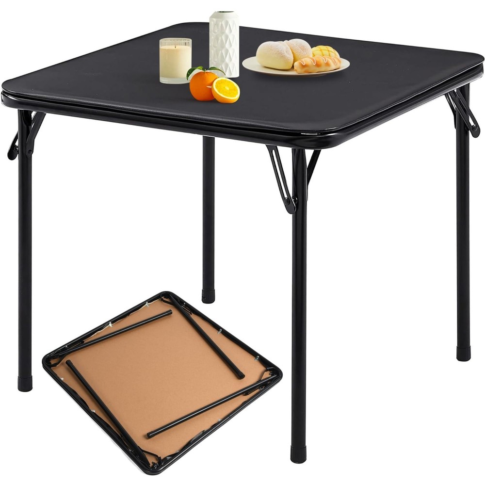 Homy Casa Square Folding Table, 33.9 Inch Card Game Table, Multi-Functional