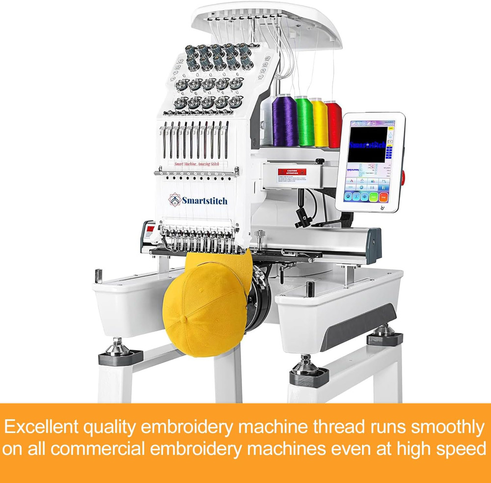 - 2 Huge Spools 5000M Each Polyester Embroidery Machine Thread 40WT for Commerci