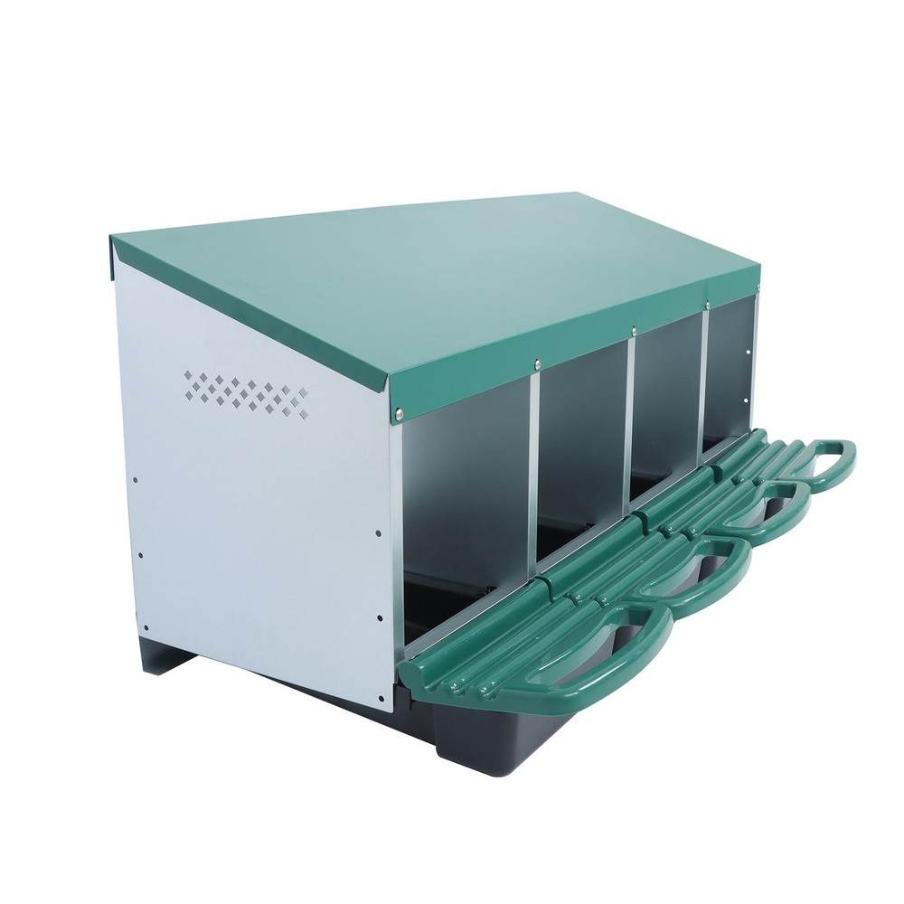 4 Hole Chicken Nesting Boxes Metal Chicken Egg Laying Box with Perch