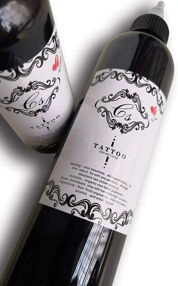 Baodeli 8oz/Bottle Pro Black Tattoo Ink Permanent Super Black Pigment PMU