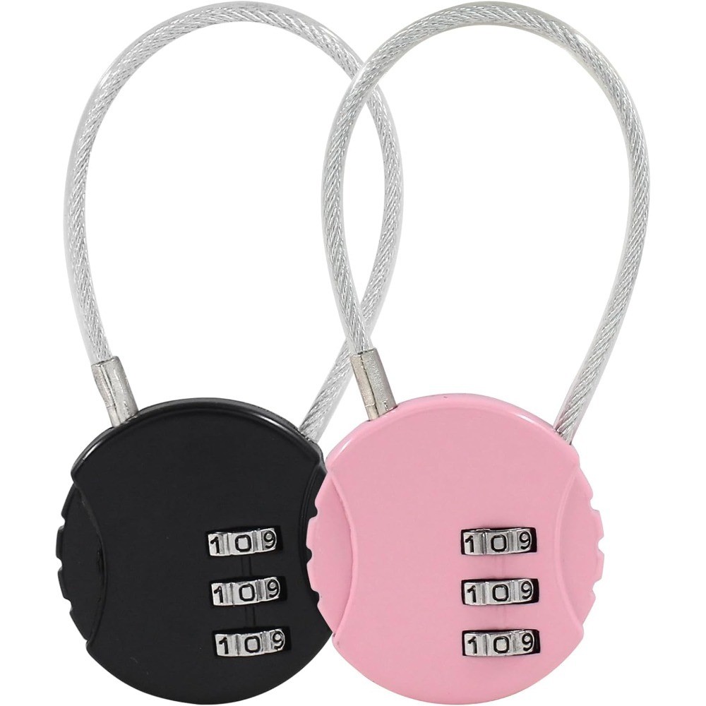 Mini Combination Wire Rope Lock with Keys for Luggage Gym Locker Backpack