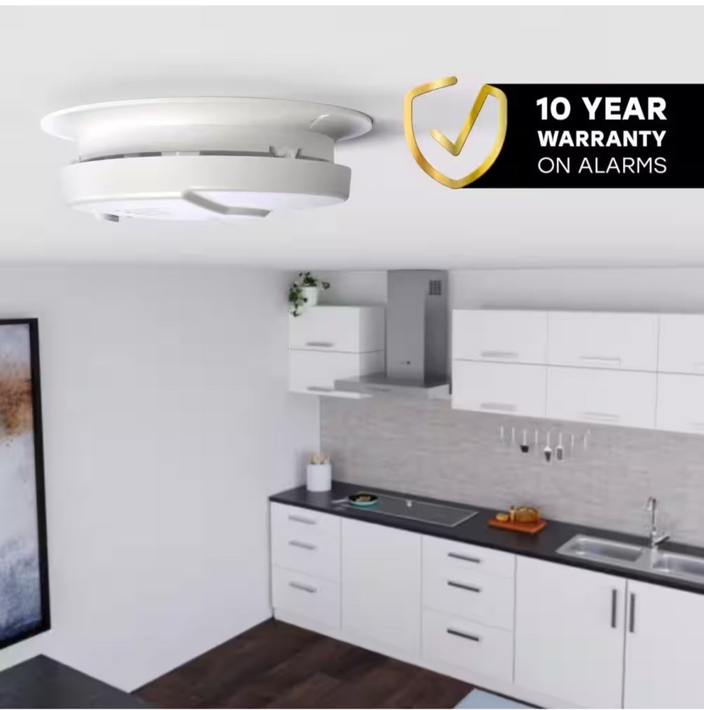 Hardwired and 10-Year Battery Backup Smoke Detector with Ionization Sensor