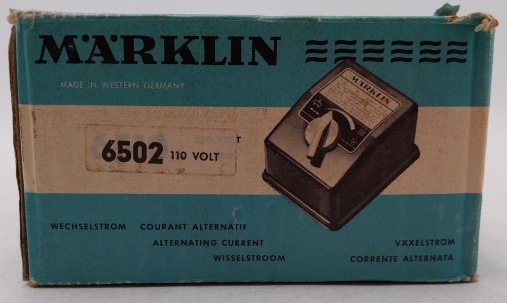 Marklin 6502 HO Scale 110 Volt Transformer/Box