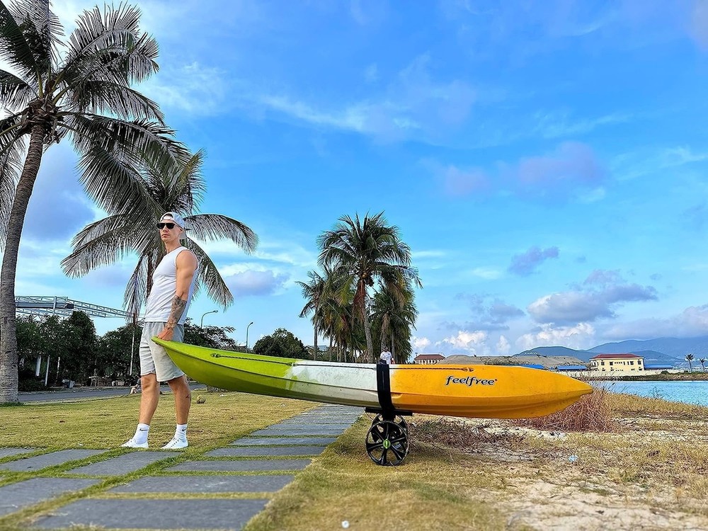 Ulticor Kayak Cart, Puncture-Free Wheels Assembles and Disassembles Within Se...