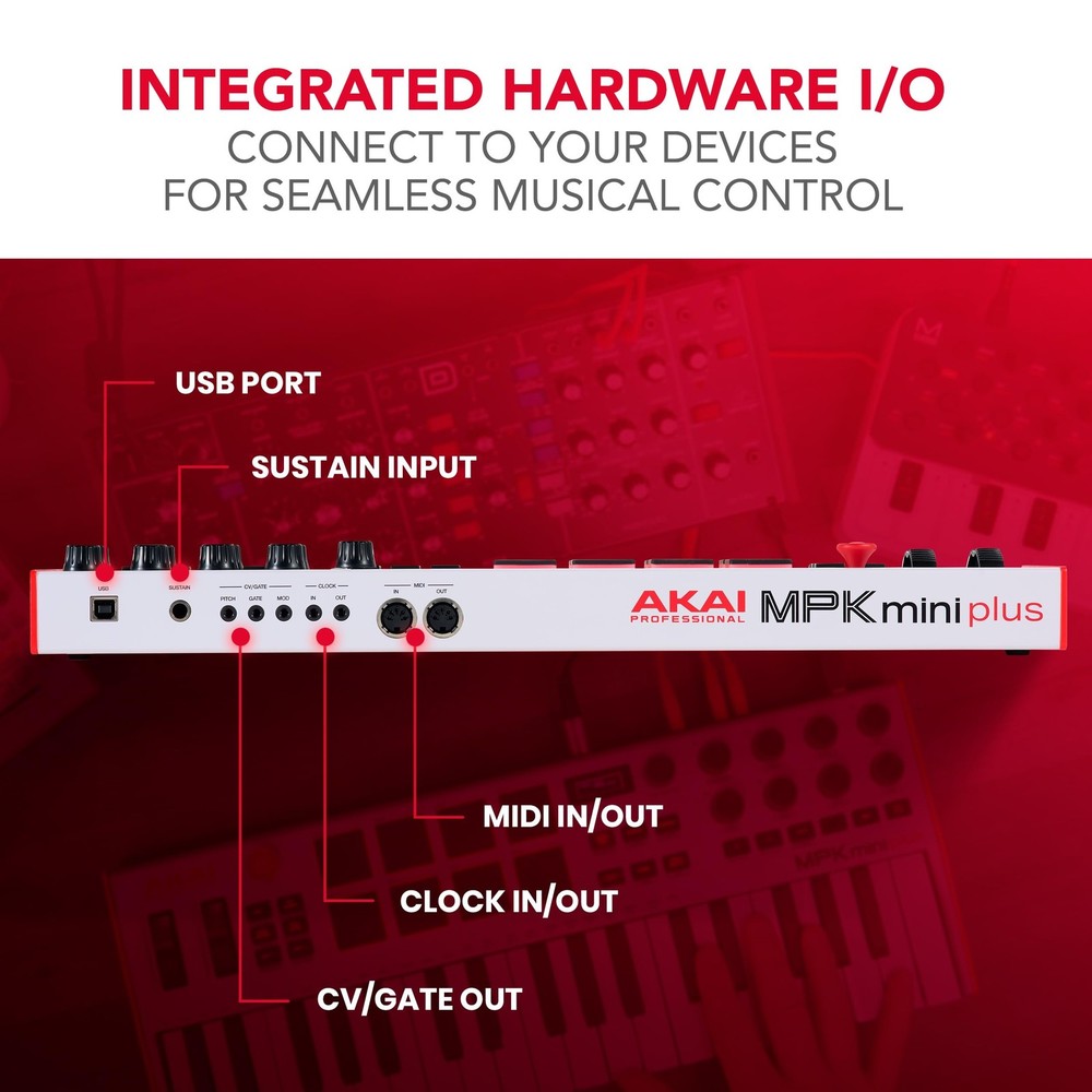 MPK Mini Plus - USB MIDI Keyboard Controller with 37 Mini Keys, 8 MPC Pads,