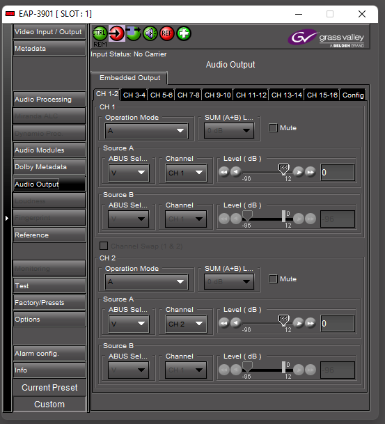 Miranda GV Densite3 Frame with (20) EAP-3901 Embedded Audio Processors