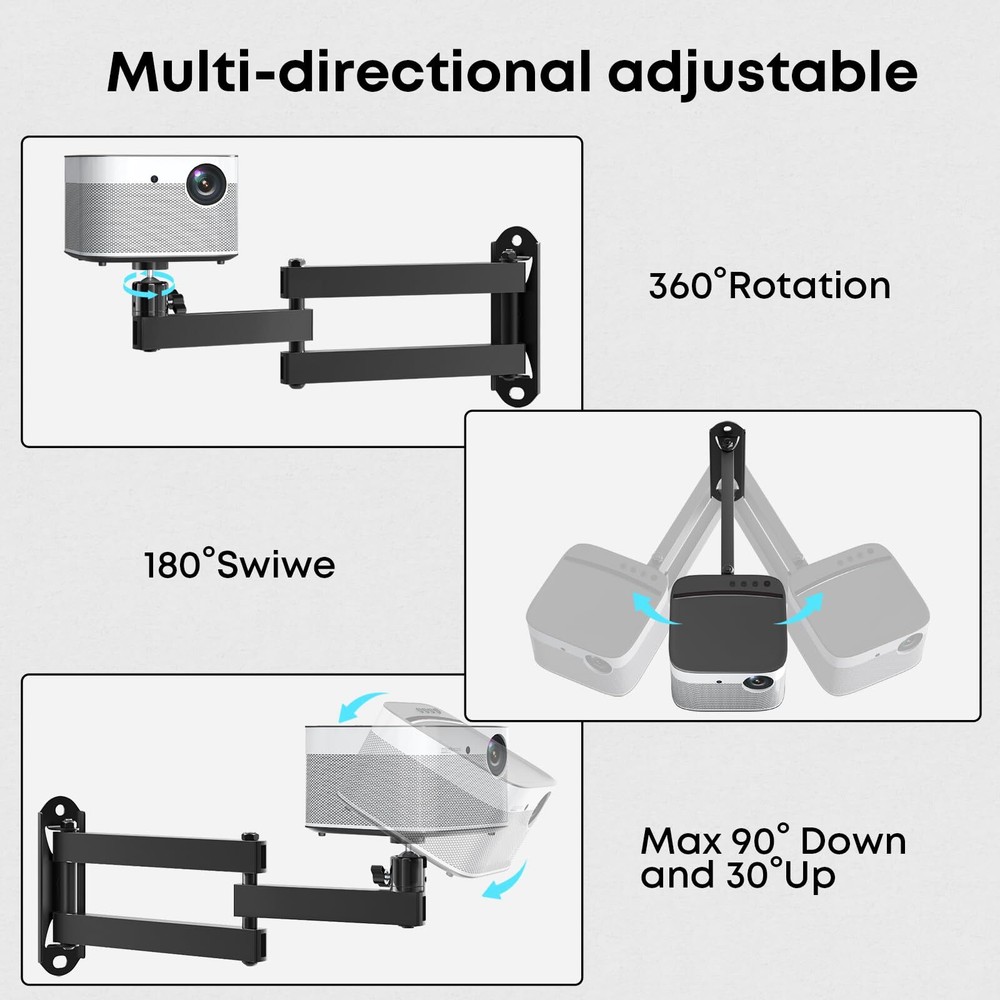 Foldable Projector Wall MountCeiling Wall Projector MountUniversal Adjustable...