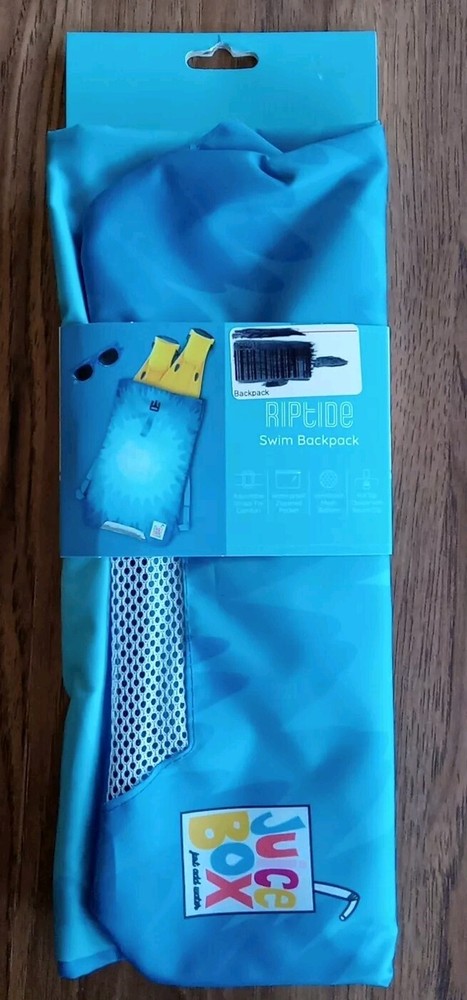 Juice Box Swim Backpack RIPTIDE Adjustable Straps Waterproof Zippered Pocket NEW