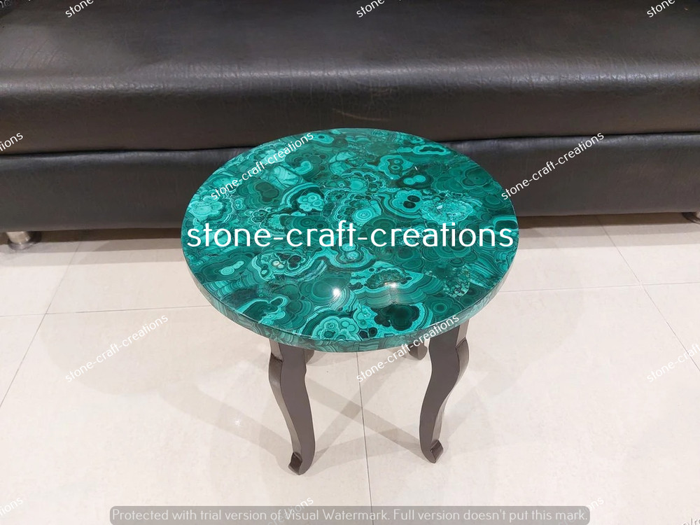 Green Table Round Malachite Handmade Coffee Tabletop ,Dining Table Home decor