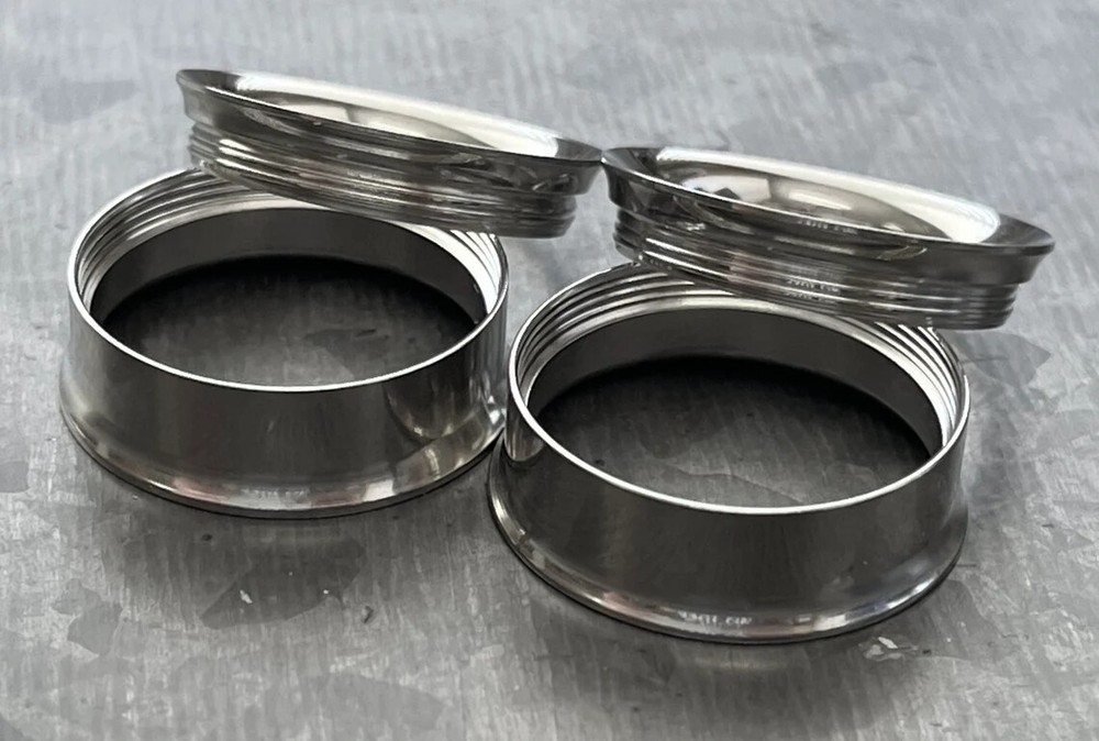 PAIR Solid Surgical Steel Internally Threaded Tunnels Plugs Earlets Gauges