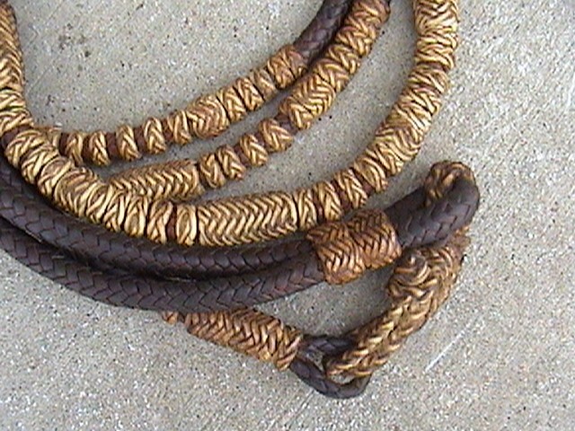 GORGEOUS VINTAGE KANGAROO & RAWHIDE WESTERN ROMEL ROMAL REINS BRIDLE HEADSTALL