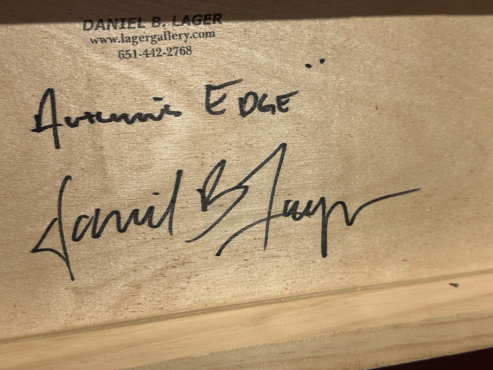 Daniel Lager Reverse Painted Acrylic on Acrylic Glass 24" x 12" Hand Signed