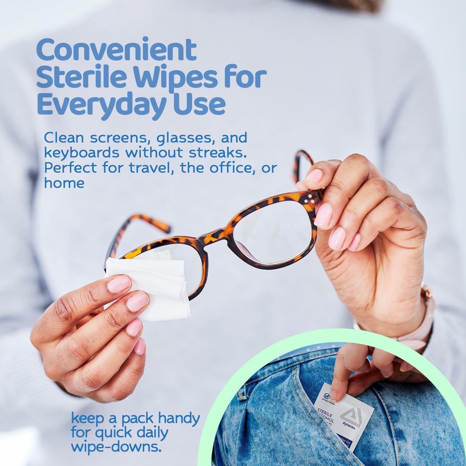 DynaSafety Sterile Alcohol Prep Pads 70% Isopropyl Individually Wrapped 10 Pack