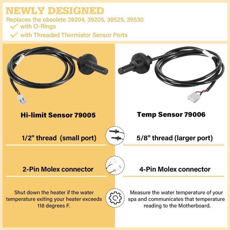 Sensor Kit 34-01395-K For Hot Spring, Tiger River, Limelight Spas 2002-Current