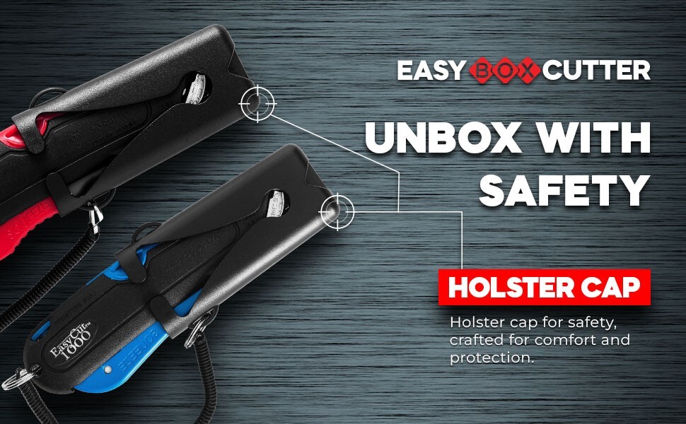 Easy Cut Safety Box Cutter Knife Easycut tool for work cutting 1000 Blue