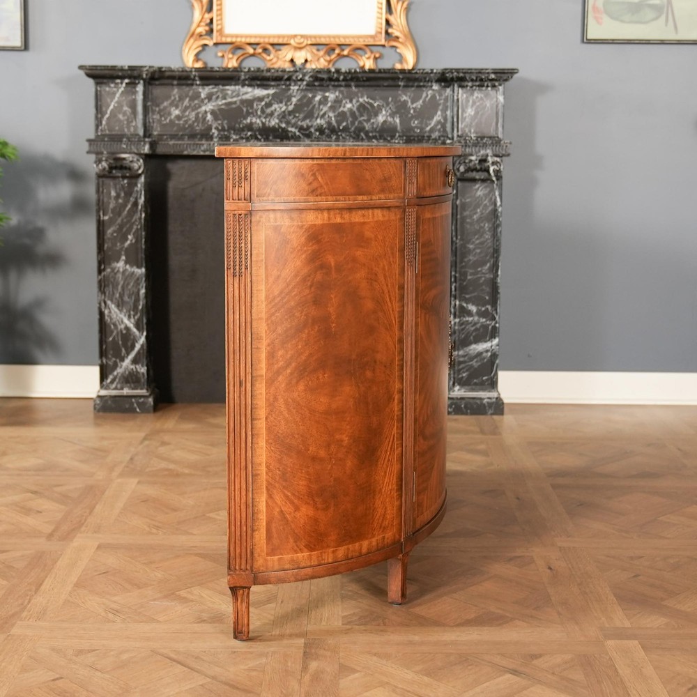 NC493075, Jonathan Charles Demi Lune Walnut Sideboard