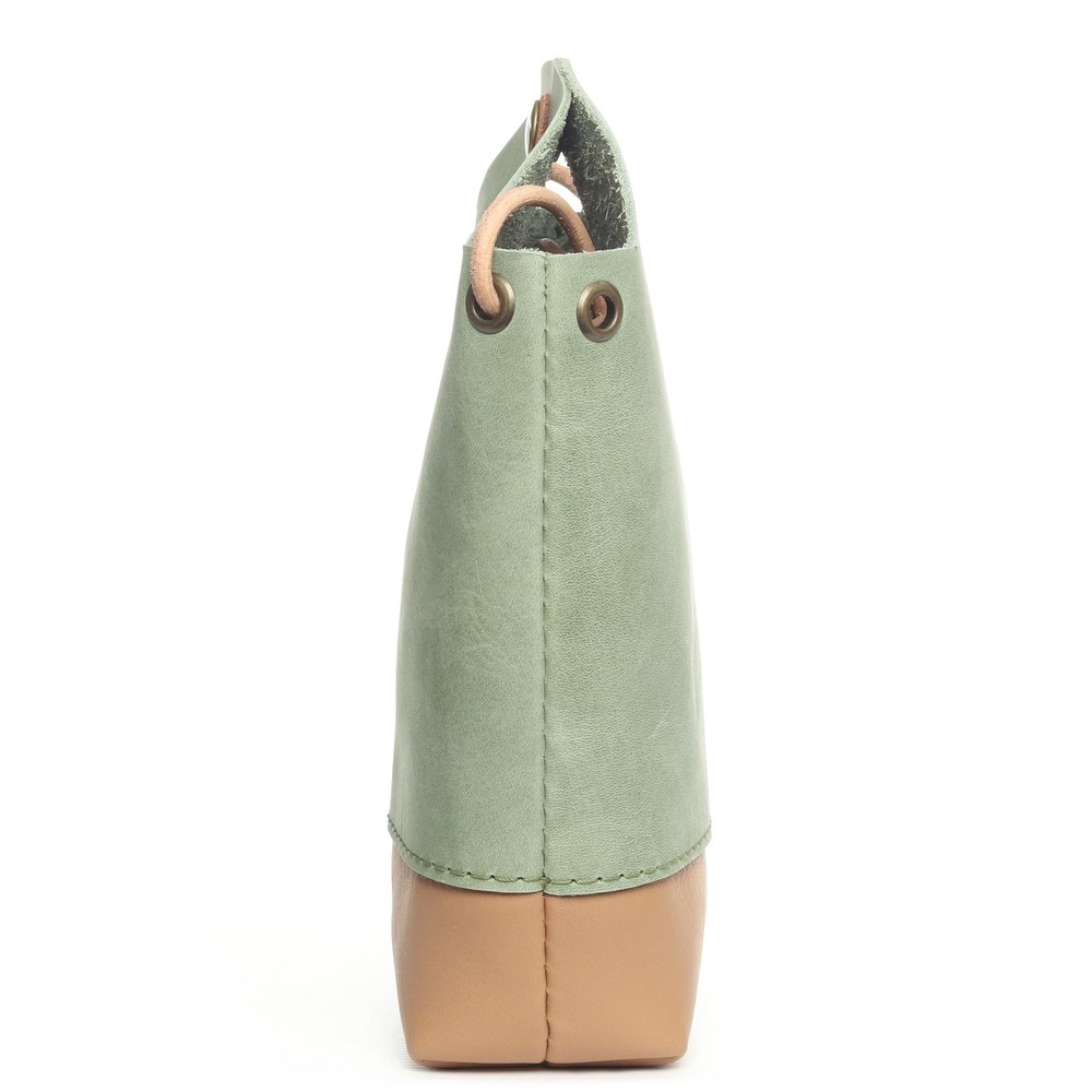Chic Duo Sling Bag - Genuine Leather Mint Green