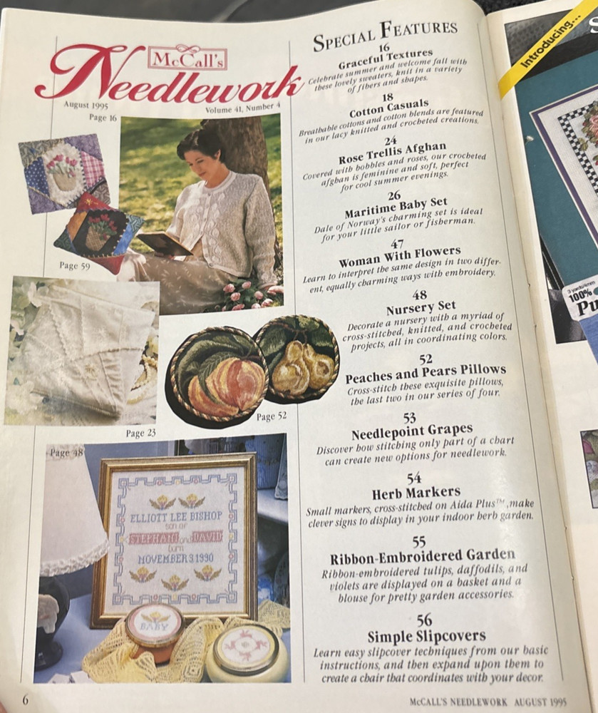 Vtg Rare McCall's Needlework August 1995 Pattern bk