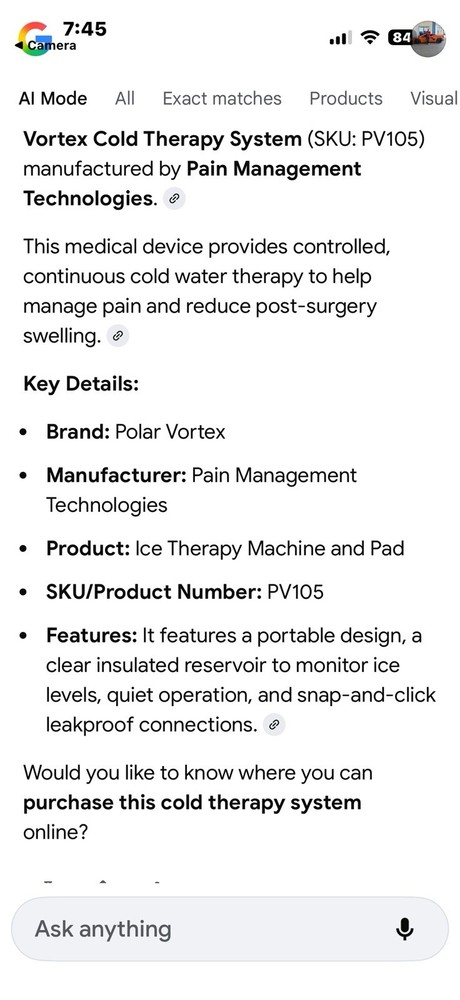 Polar Vortex Cold Therapy System By Pain Management Technologies ￼