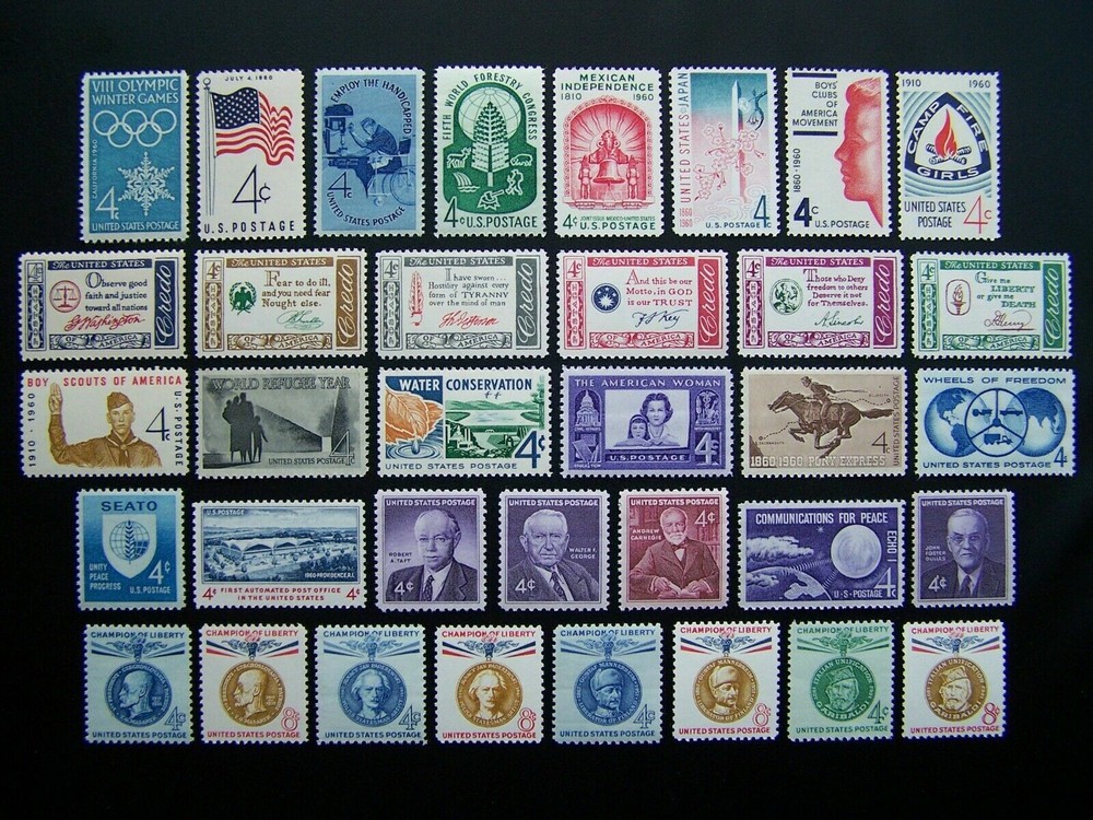 US, 1960 Full year set 35 stamps, MNH
