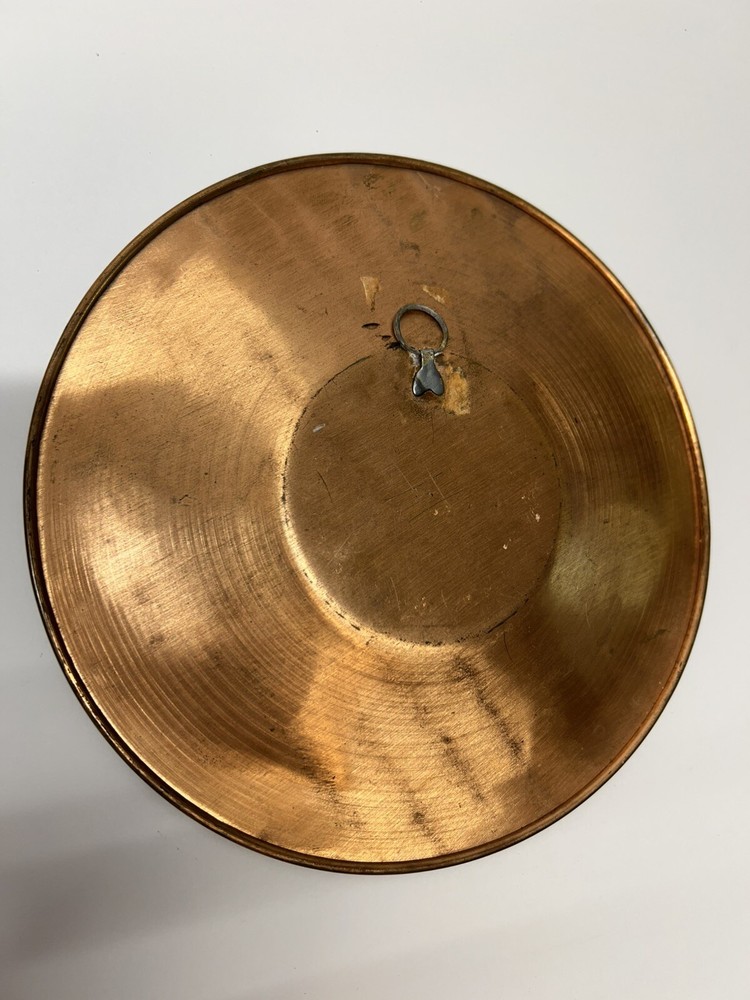Vintage Etched Middle Eastern Copper Hanging Plate