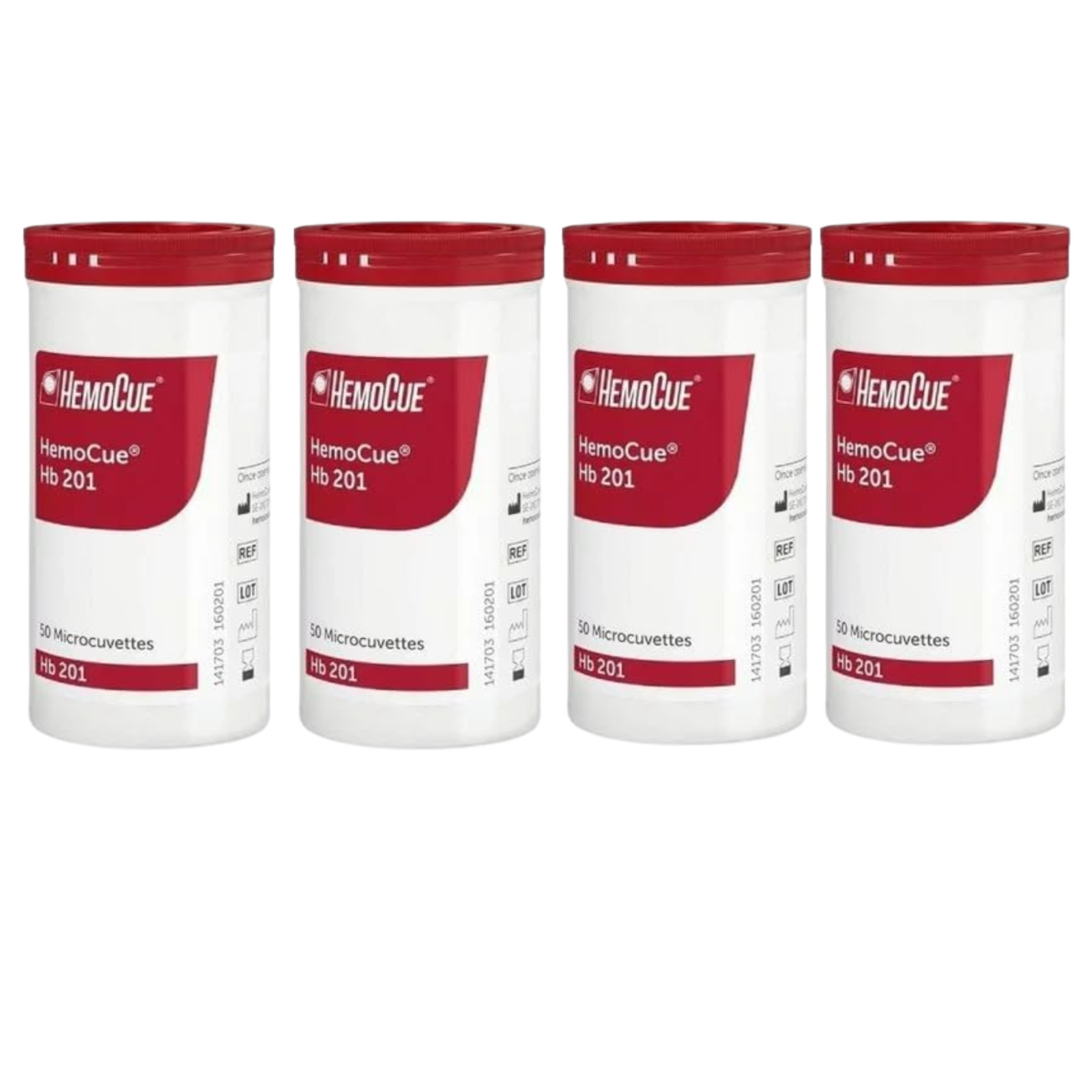 HemoCue Hb 201+ Microcuvettes 200 Tests Total (4x50/Box) For Hb 201 Analyzer