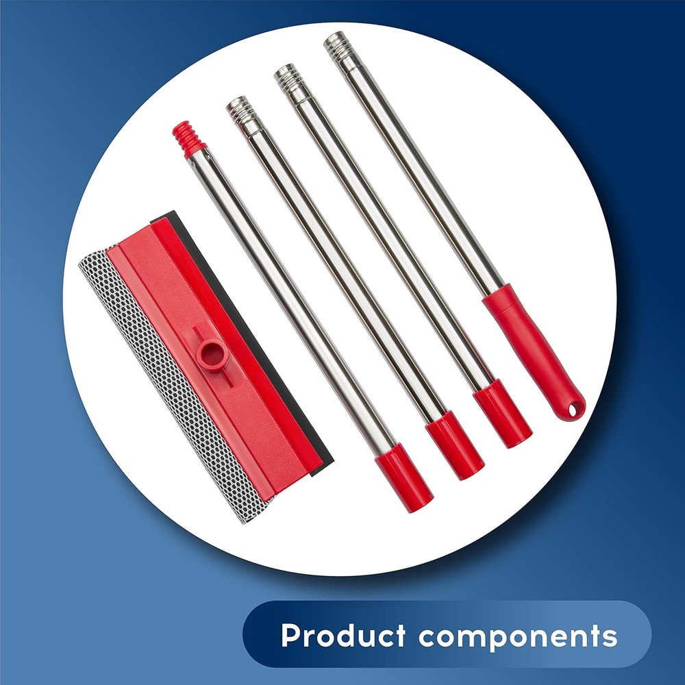 DSV Standard Window Squeegee, 2-in-1 Multi-Section Red
