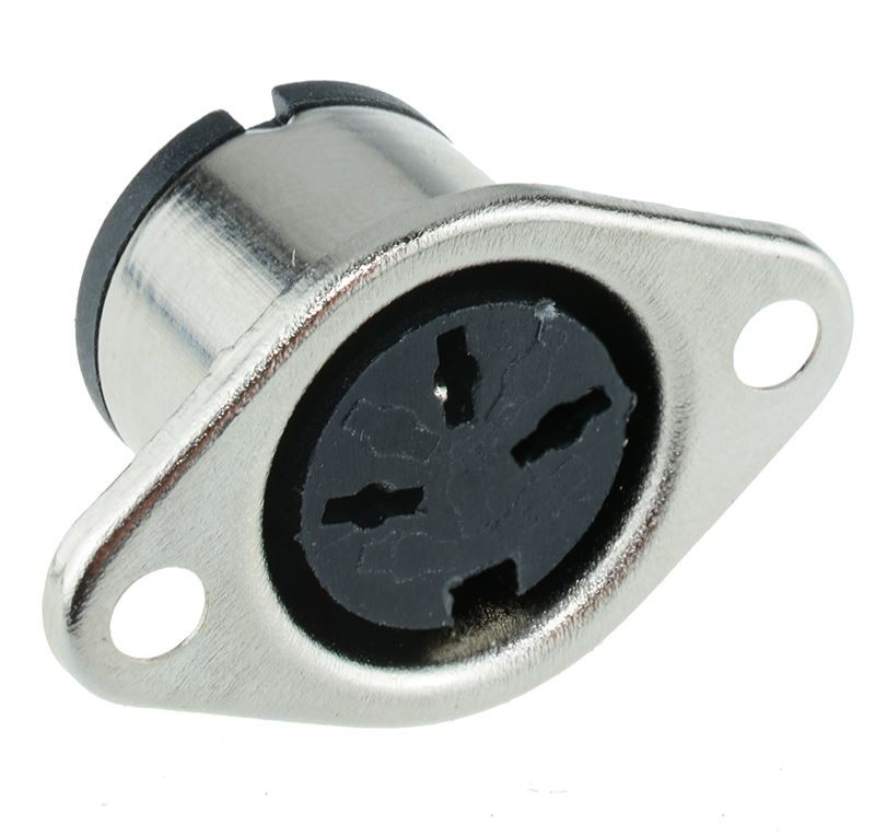 2 x 3-Pin DIN Panel Mount Female Socket Connector