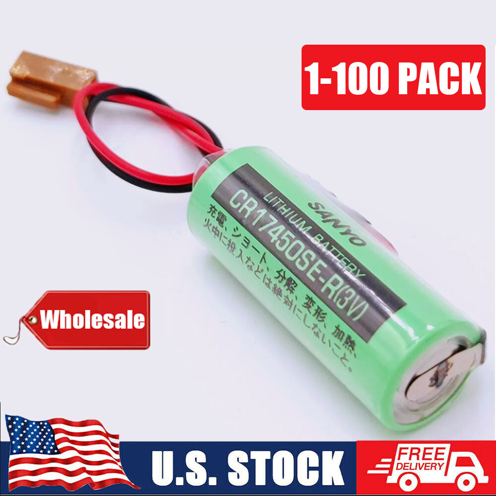 Lot CR17450SE-R 3V 2500mAh PLC Battery For FANUC A98L-0031-0012 CNC with Plug US