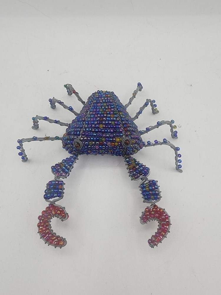 Handmade Wire and Beaded crab Figurine Decor