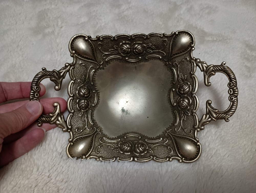 Victorian Godinger silver art co footed bowl dish 8.5" Silver Plate