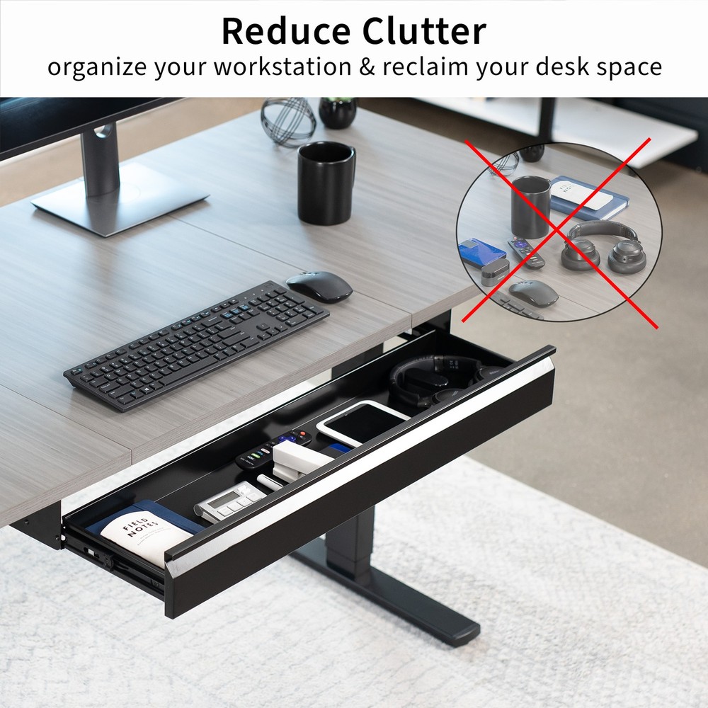 VIVO Black Space Saving 33" Pull Out Under Desk Storage Drawer without Shell