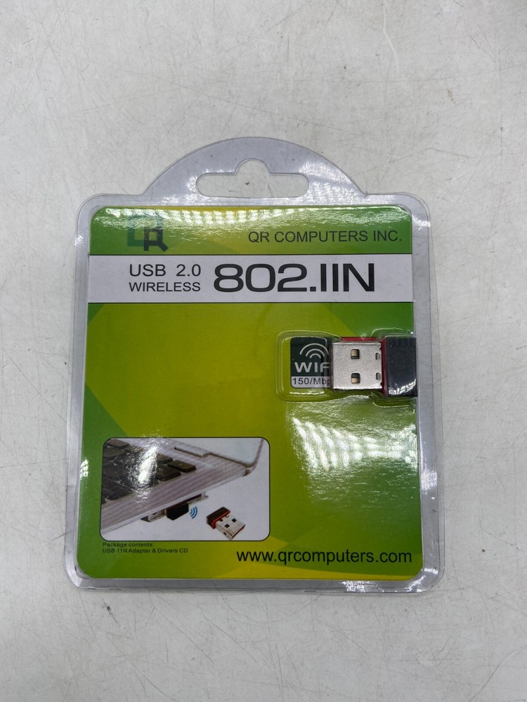 QR COMPUTERS USB 2.0 WIRELESS WIFI ADAPTER 802.IIN MAC/WINDOWS/LINUX/ANDROID