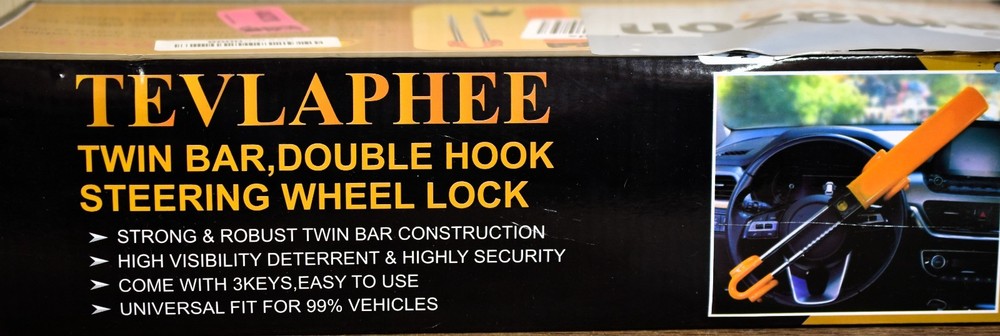 Steering Wheel Lock Heavy Duty Antitheft Device and Car Security 3 Key